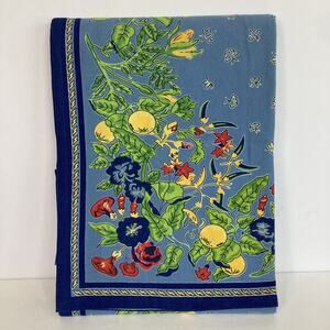 Williams Sonoma Provence Blue French Country Tablecloth Floral Bee 70"x90”